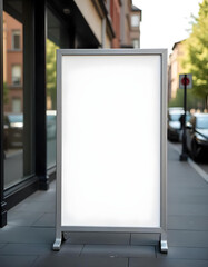 Blank white billboard for business mockup on strret wall