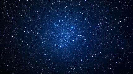 Abstract Blue Night Sky Background with a Cluster of Sparkling Stars