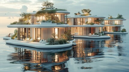 Poster - Dream city island architecture, Architectural form, Creative architectural design, Apartment building, Architectural design.