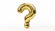 © ArtificialHorizons - Golden inflatable question mark balloon isolated on white background symbolizing inquiry and problem solving in education Gold alphabet balloons representing curiosity and exploration