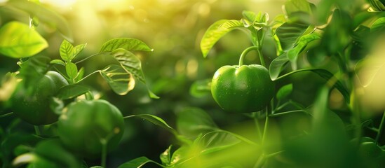 The Peppers Are Green With Background Blur