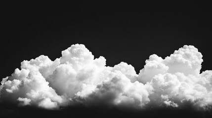 Aufkleber - White clouds contrast sharply against a black background showcasing their natural beauty