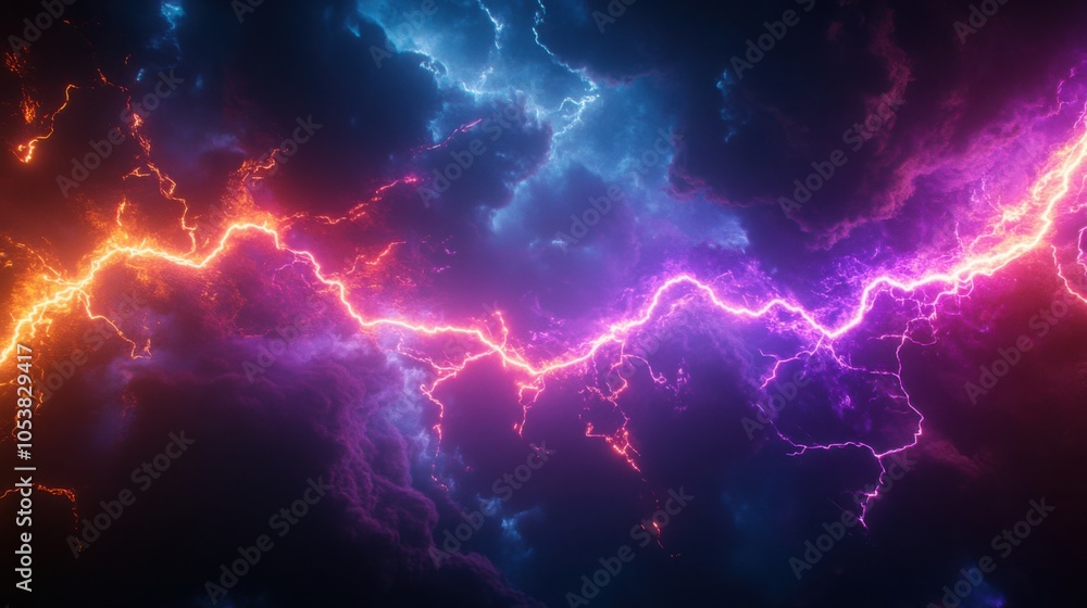 Explosive lightning bolt design with retro 1970s color palette. Stock ...
