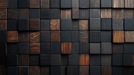 Aufkleber - Abstract dark mosaic wooden parquet background