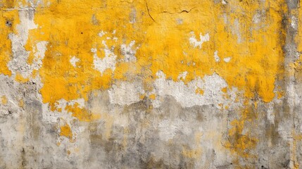 Poster - Horizontal grunge texture features yellow and orange hues on a cement or concrete wall creating a blank background for design purposes