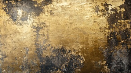 Aufkleber - Aged wall backdrop featuring a metallic gold texture