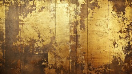 Aufkleber - Aged wall backdrop featuring a metallic gold texture