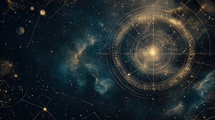 cosmic mandala with celestial elements