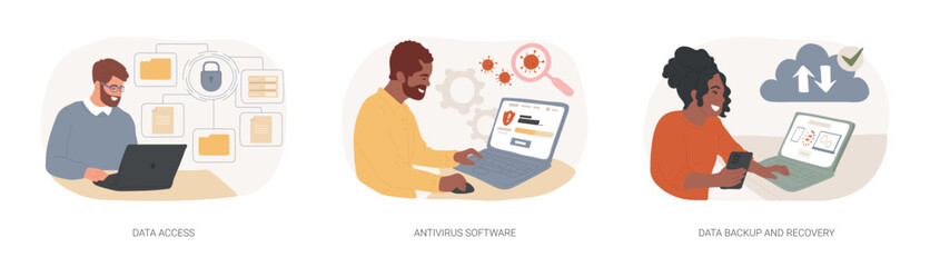 Wall Mural - data loss prevention isolated cartoon vector illustrations se