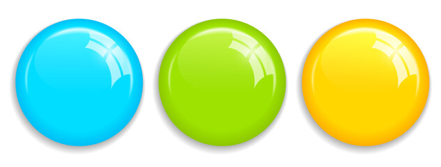 Magnet pin button, vector icons set