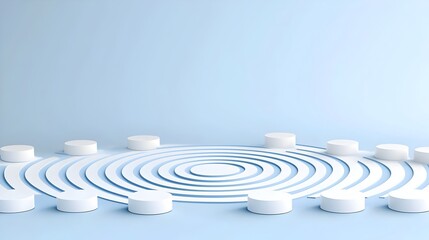 Fototapete - Striking geometric abstract background featuring concentric circles with a smooth gradient effect creating a polished and sophisticated look ideal for business technology and digital presentations