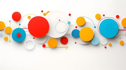 Poster - Striking abstract background featuring a modern vibrant pattern of overlapping geometric circles in a harmonious color palette  Suitable for business presentations technology projects