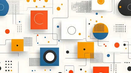 Poster - Stunning abstract geometric background with overlapping colorful circles perfect for modern business technology or digital presentations