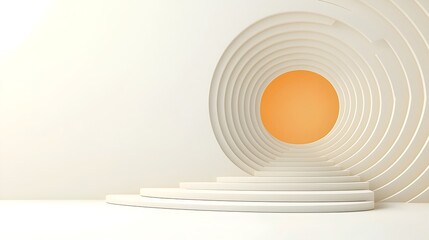 Fototapete - Stunning geometric abstract background featuring concentric circles and smooth gradients in a polished modern style  This versatile design is perfect for business presentations