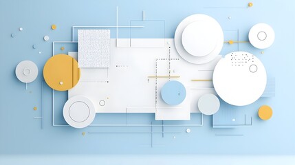 Fototapete - Bold and crisp abstract background with dynamic geometric circles arranged in a structured yet vibrant way perfectly suited for cutting edge business technology and digital focused themes