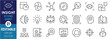 © Parbat - A set of line icons related to Insight. Dashboard, vision, lightbulb, mind, read, target, compass, and so on. Vector editable stroke.