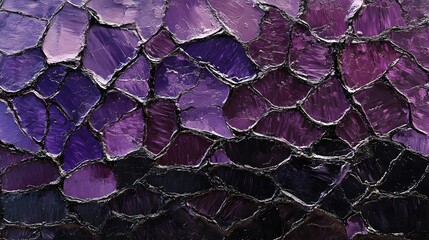 Wall Mural - Thick and Cracked Oil Painting, Black and Purple, Abstract Image, Texture, Pattern Background, Wallpaper, Smartphone Cover and Screen, PC, Laptop, 9:16 and 16:9 Format