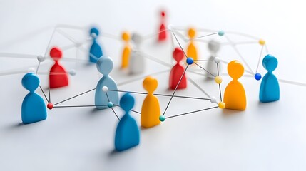 Fototapete - Vibrant and dynamic image depicting a group of interconnected figures symbolizing the strength and power of the pursuit of shared goals