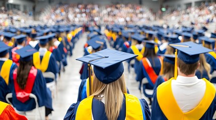 Poster - Sophisticated Graduation Cap with Tassel Against a Simple Elegant Backdrop   Empty Space for Adding Text Titles or Graphic Elements