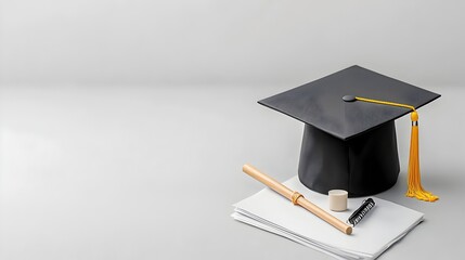 Poster - Minimalist and Elegant Graduation Cap Design with Abundant Negative Space Symbolizing the Vast Potential and Possibilities Ahead for the Graduate