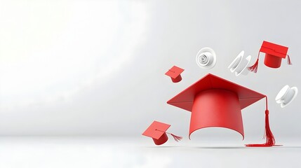 Poster - Simple and Elegant Graduation Cap with Empty Copyspace for Text or Design Elements