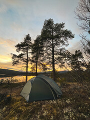 camping in the mountains