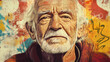 © Thiago - Graffiti-style illustration of an older man. Spray Paint Art. Illustration