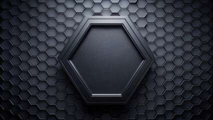 Wall Mural - abstract black hexagon volumetric background with render for design projects