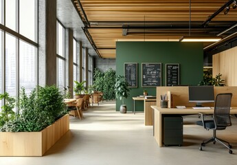 Wall Mural - Modern Office Green Plants.