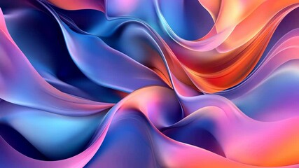 Wall Mural - Flowing and morphing abstract waves in a colorful display