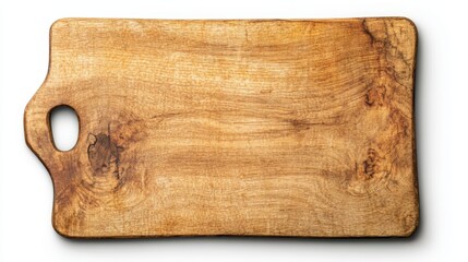 Rustic wooden cutting board with center hole, a kitchen essential for food preparation and culinary crafts