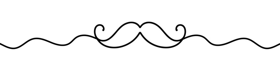 Wall Mural - continuous black thin line is forming a mustache like shape, creating an elegant vintage looking div