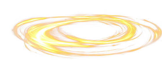 Wall Mural - Dynamic swirling golden light effect isolate on a transparent background, cutout, png
