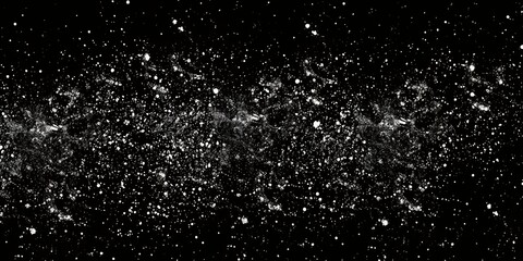 Poster - Abstract black and white background with white splatters.