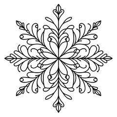 Wall Mural - intricate floral patterns intertwine to form a unique snowflake design, perfect for winter and holid