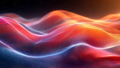 Wall Mural - glowing wave pattern in futuristic space backdrop illustration generated by ai
