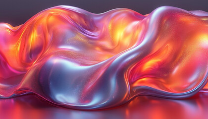 Wall Mural - smooth wave pattern flowing in vibrant futuristic colors generated by ai