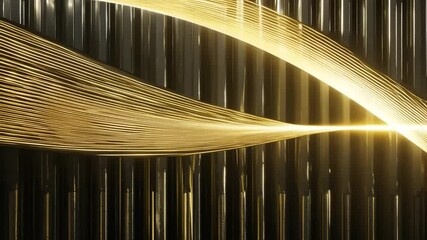 Wall Mural - footage motion graphic black light lines Luxury golden metal background video abstract modern gold design dark texture wallpaper illustration line futuristic template premium metallic elegant geometr