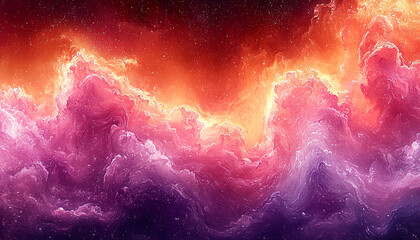 Wall Mural - glowing star field in vibrant purple nebula night generated by ai
