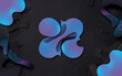 © abdulrahmanamro - Abstract blue purple paper cut shapes on black background  modern design  graphic design  digital art  social media  website design