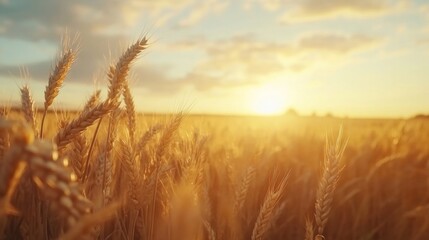 Gold wheat field. the notion of a bountiful crop. farm for agriculture.
