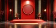 © amelisk - An 8K 3D podium background themed for Chinese New Year promotions. The illustration features traditional decorations and vibrant colors, ideal for marketing and product presentations.