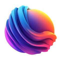 Wall Mural - vivid 3d planet design on white background