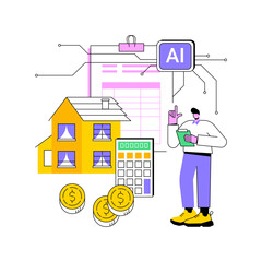 Poster - AI-Driven Property Valuation abstract concept vector illustration.