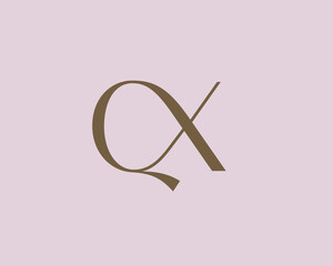 QX letter logo icon design. Classic style luxury initials monogram.