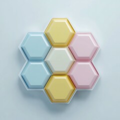 Wall Mural - geometric honeycomb structure on white background