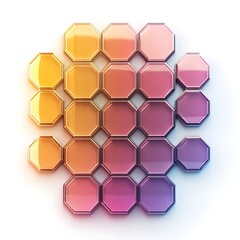 Wall Mural - colorful geometric honeycomb structure on white background