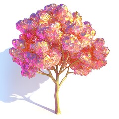Wall Mural - 3d stylized tree canopy on white background