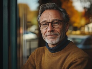 Mature Gentleman in Autumn Attire