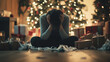© Ariwasabi - Person Sitting Alone with Head in Hands Amid Christmas Gifts, Struggling with Holiday Depression and Loneliness, Image made using Generative AI